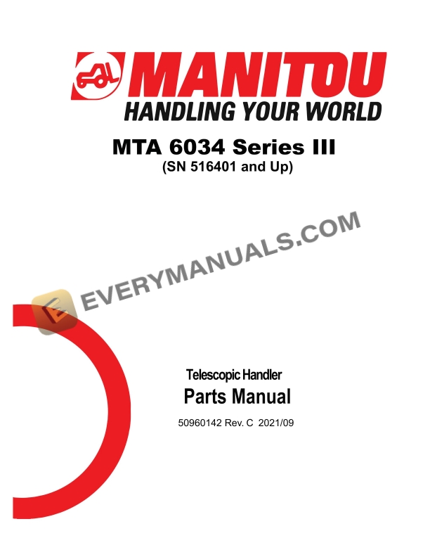 manitou mta 6034 series iii telescopic handler parts manual 50960142c 1