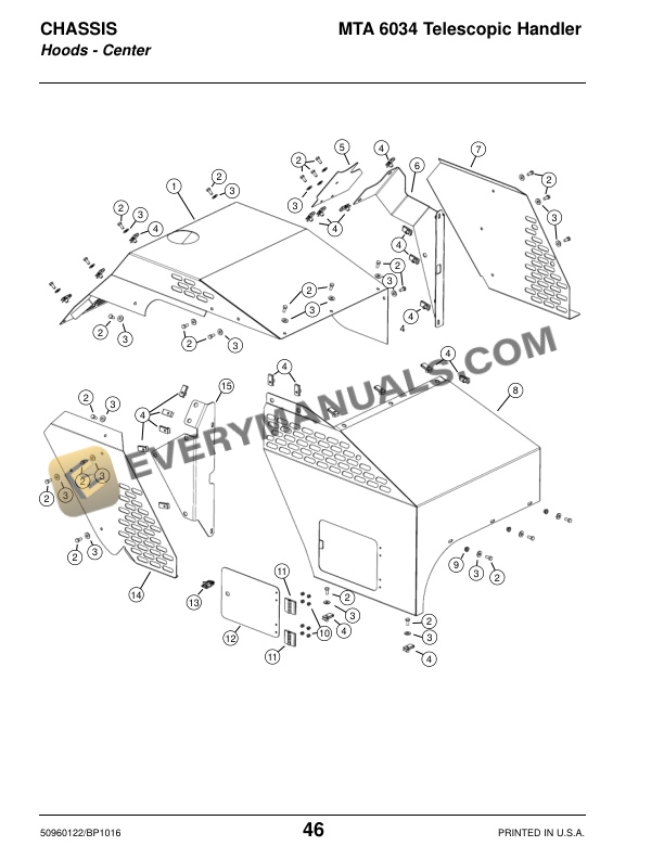 Manitou MTA 6034 Telescopic Handler Parts Manual 50960122B-2