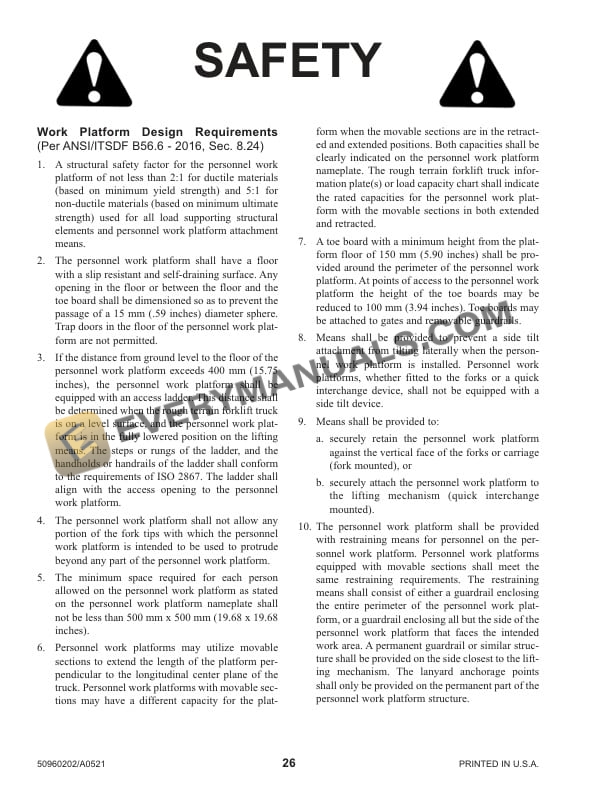 Manitou MTA 6642, MTA 8044, MTA 9050, MTA 10044, MTA 10055, MTA 12042 Telescopic Handler Operator Manual 50960202 Rev. A-2