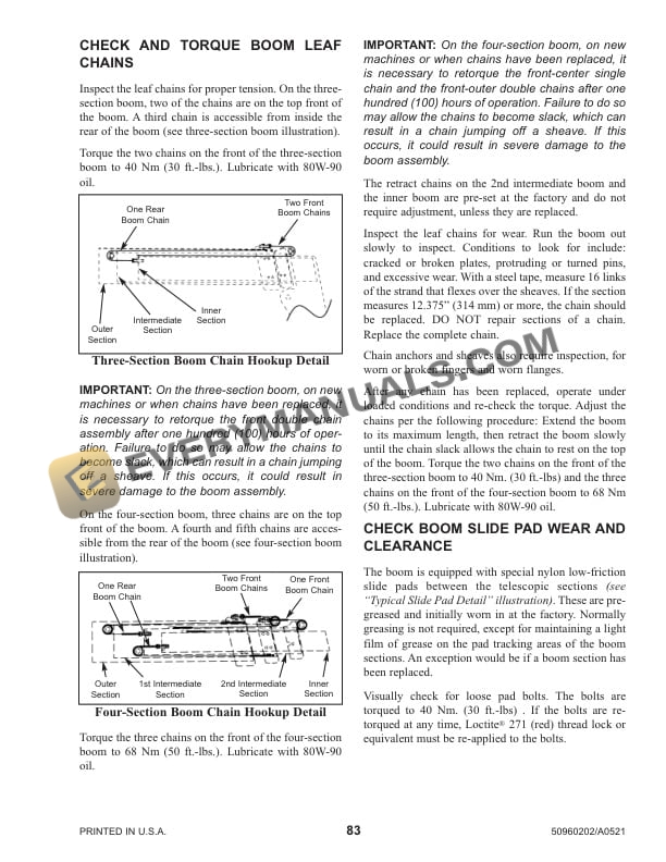 Manitou MTA 6642, MTA 8044, MTA 9050, MTA 10044, MTA 10055, MTA 12042 Telescopic Handler Operator Manual 50960202 Rev. A-4