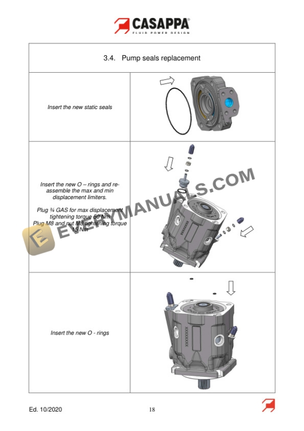 Manitou MVP 60.63S-06S8-LSF Service Pump Repair Manual 649196EN-5