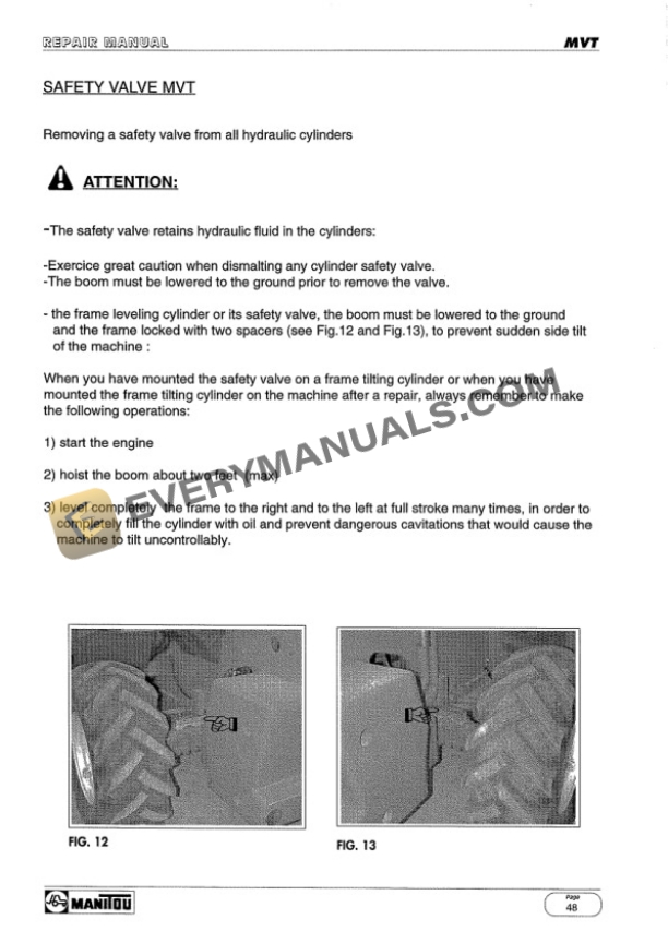 Manitou MVT 1130 L, MVT 1340 L Repair Manual 547067EN-2