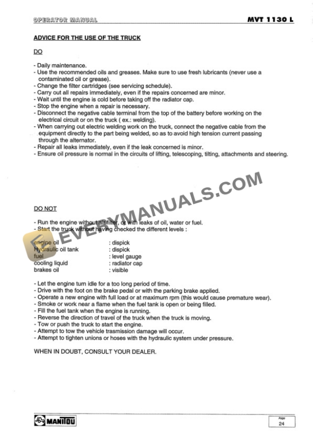 Manitou MVT 1130 L Operator Manual 47988EN-3