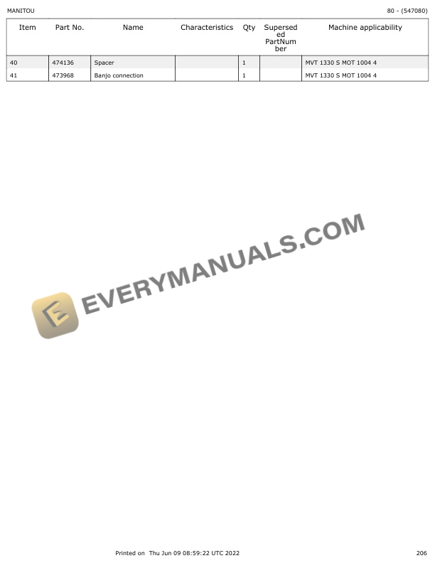 Manitou MVT 1330S Parts Manual 547080 7 Manitou MVT 1330S Parts Manual 547080 - Image 5