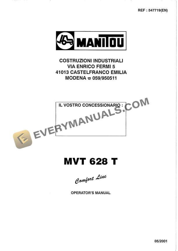 manitou mvt 628 t comfort line operator manual 547719en 1
