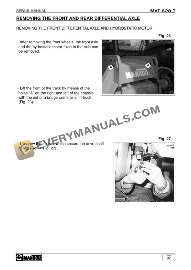 Manitou MVT 628 T Comfort Line Part 1 Repair Manual 648019EN-5