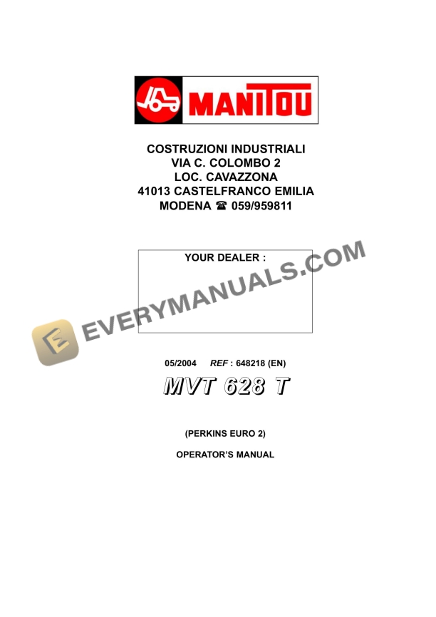 manitou mvt 628 t perkins euro 2 operator manual 648218en 1