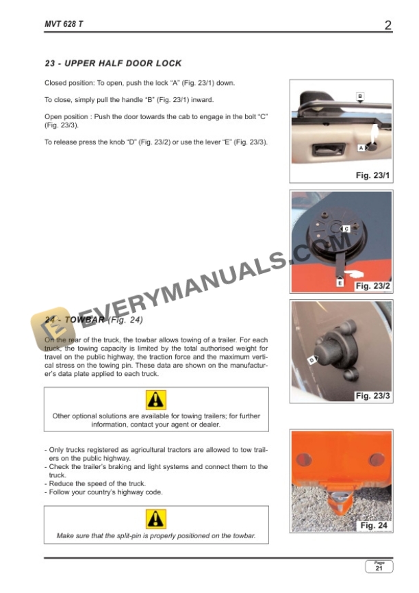 Manitou MVT 628 T (Perkins Euro 2) Operator Manual 648218EN-3