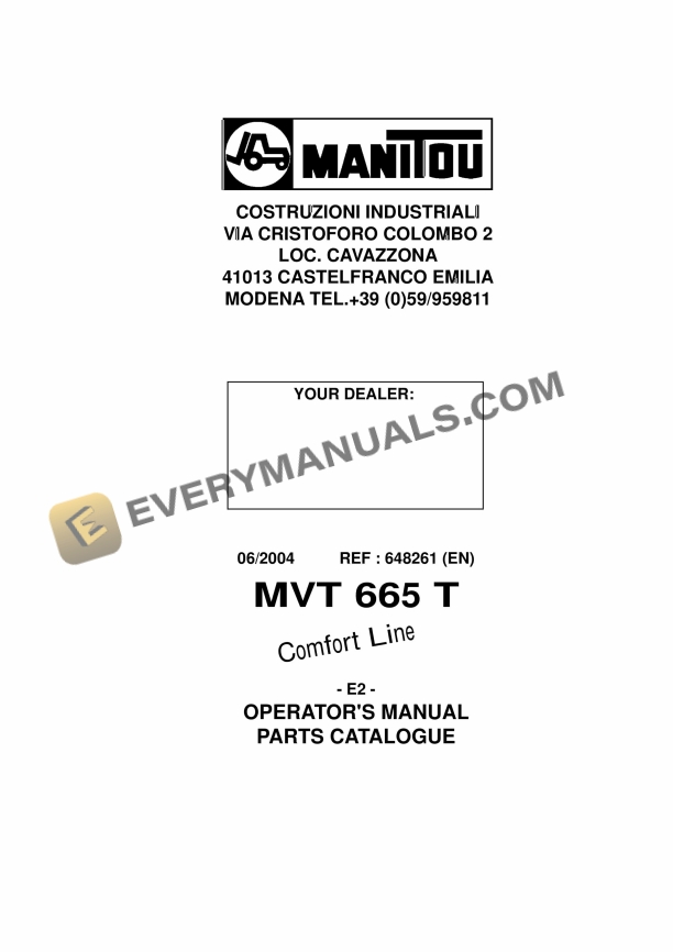Manitou MVT 665 T Comfort Line E2 Operator Manual 648261EN 1 manitou mvt 665 t comfort line e2 operator manual 648261en 1