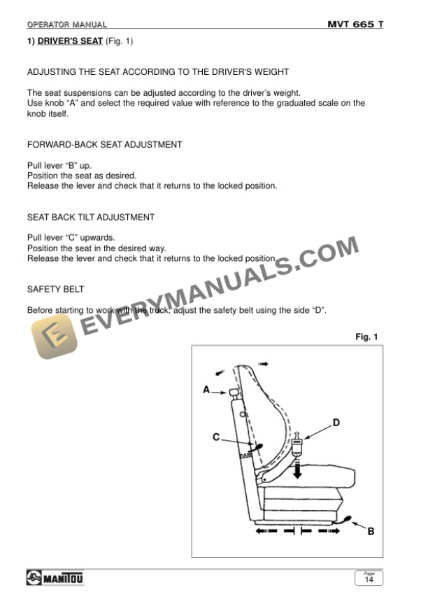 Manitou MVT 665 T Comfort Line E2 Operator Manual 648261EN-2