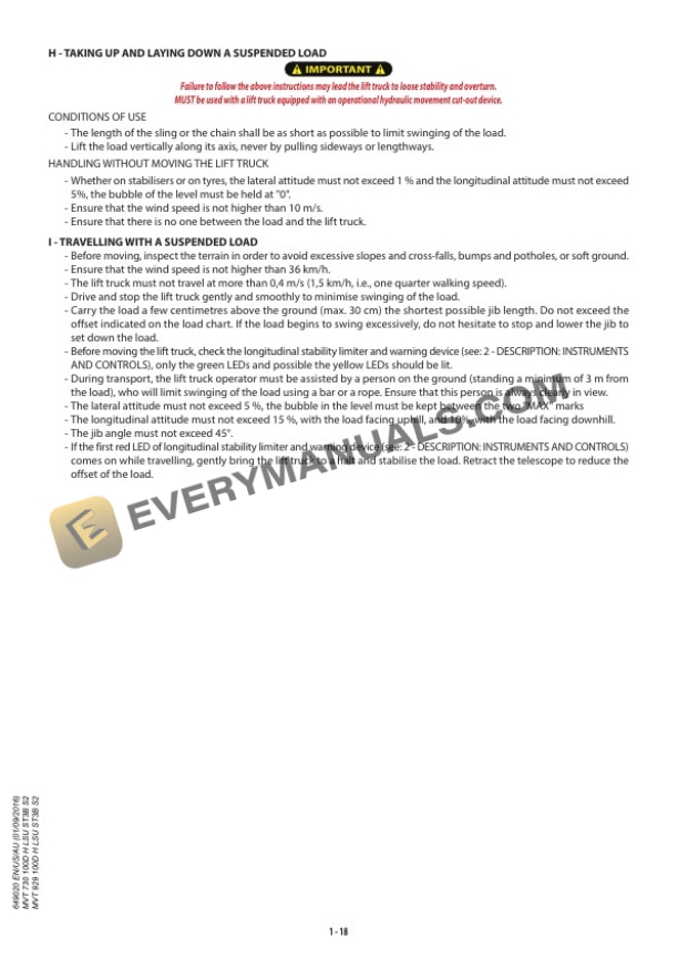 Manitou MVT 730 100D H LSU ST3B S2, MVT 929 100D H LSU ST3B S2 Operator Manual 649020 EN-US-AU-2