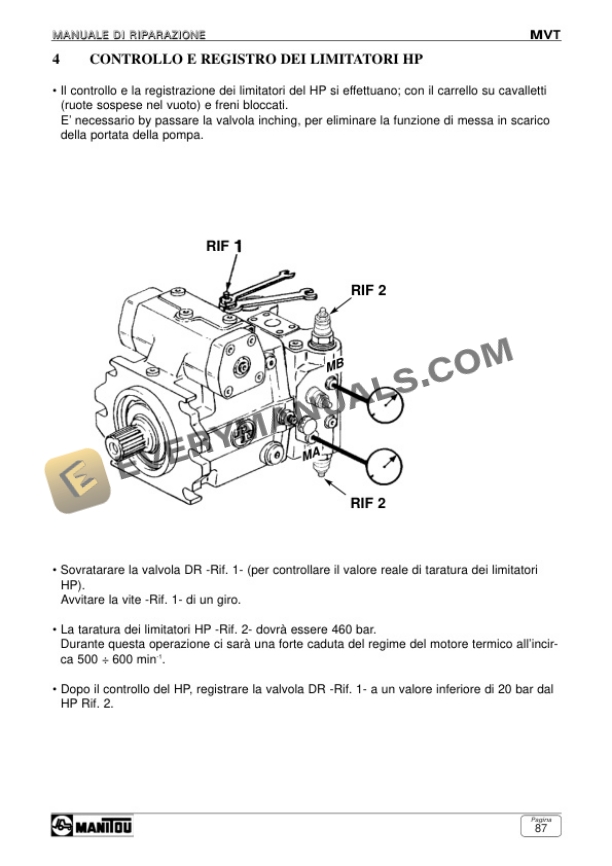 Manitou MVT 730, MVT 930, MVT 1130 L, MVT 1230 SL, MVT 1330 SL Repair Manual 547231 IT-4