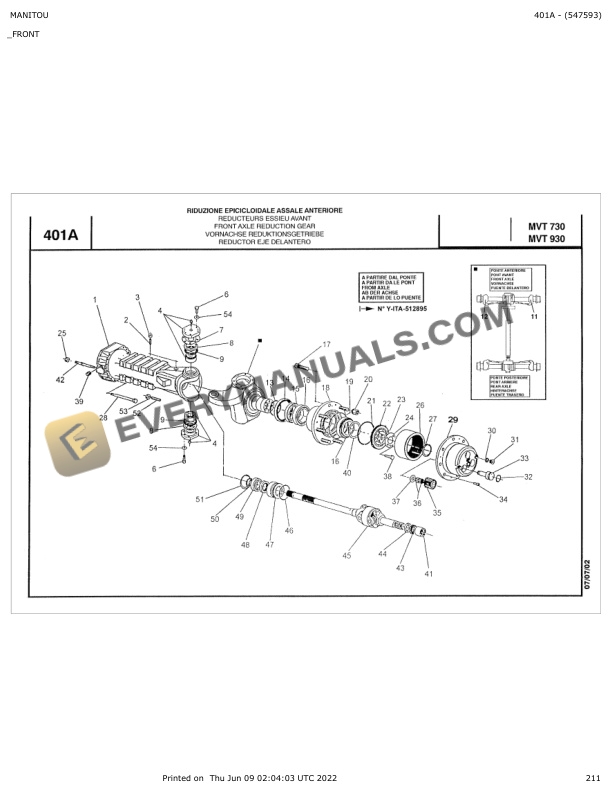 Manitou MVT 730, MVT 930 Parts Manual 547593 5 Manitou MVT 730, MVT 930 Parts Manual 547593 - Image 3