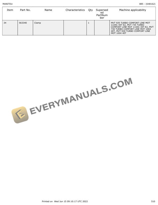 Manitou MVT 730 T, MVT 930 T Parts Manual 648162 7 Manitou MVT 730 T, MVT 930 T Parts Manual 648162 - Image 5