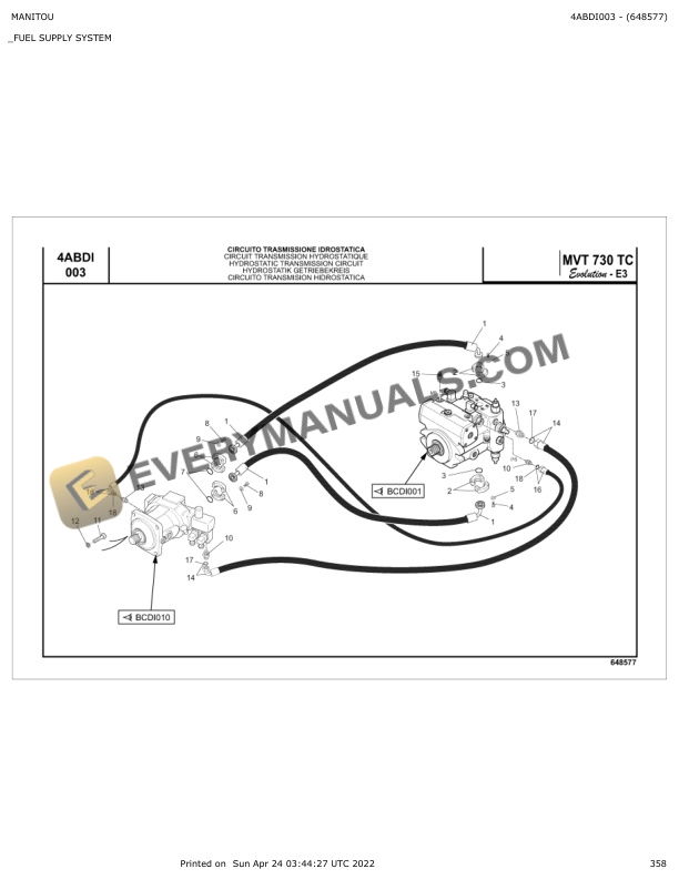 Manitou MVT 730 TC Evolution-E3 Parts Manual 648577 7 Manitou MVT 730 TC Evolution-E3 Parts Manual 648577 - Image 5