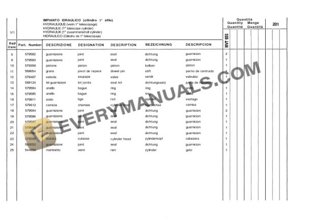 Manitou MVT 735, MVT 935 Comfort Line Parts Manual 648158 5 Manitou MVT 735, MVT 935 Comfort Line Parts Manual 648158-3
