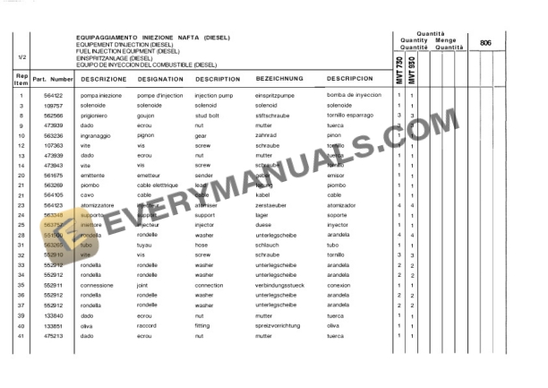 Manitou MVT 735, MVT 935 Comfort Line Parts Manual 648158 7 Manitou MVT 735, MVT 935 Comfort Line Parts Manual 648158-5
