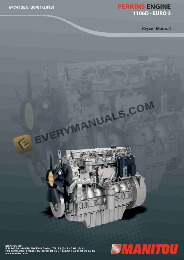 manitou perkins 1106d euro3 engine repair manual 647413en 1
