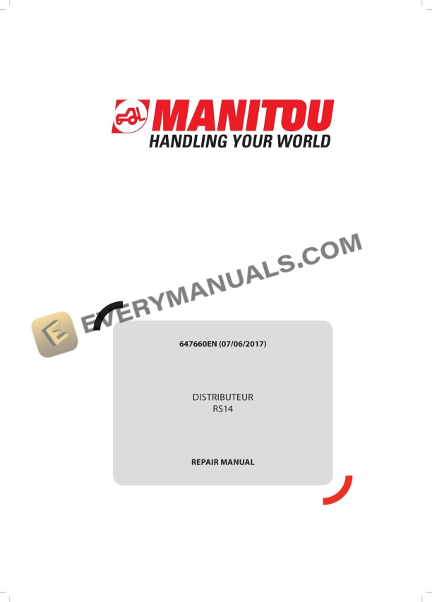 Manitou RS14 Distributeur Repair Manual 647660EN