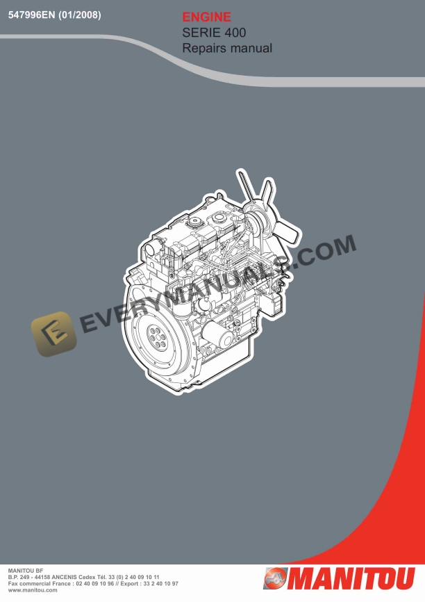 manitou series 400 engine repair manual 547996en 1