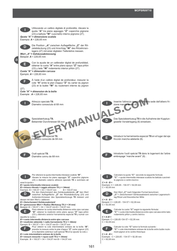 Manitou Series PSR09 Gear Box Repair Manual 547982 DE-FR-IT-5