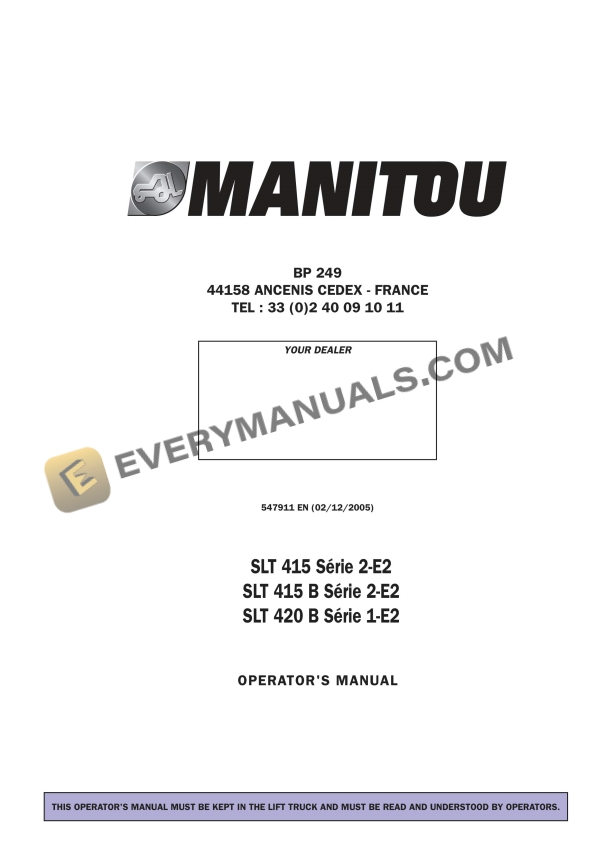 manitou slt 415 s2 e2 slt 415 b s2 e2 slt 420 b s1 e2 operator manual 547911en 1