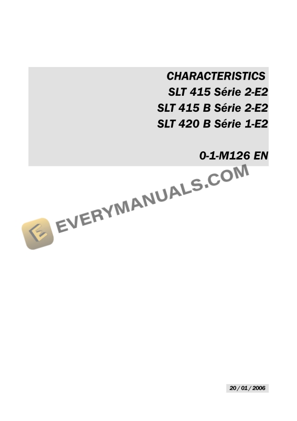 Manitou SLT 415 S2-E2, SLT 415 B S2-E2, SLT 420 B S1-E2 Repair Manual 0-1-M126EN