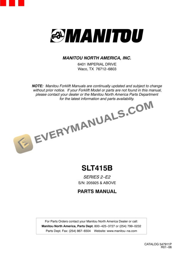 manitou slt415b series 2 e2 parts manual 547911p 1
