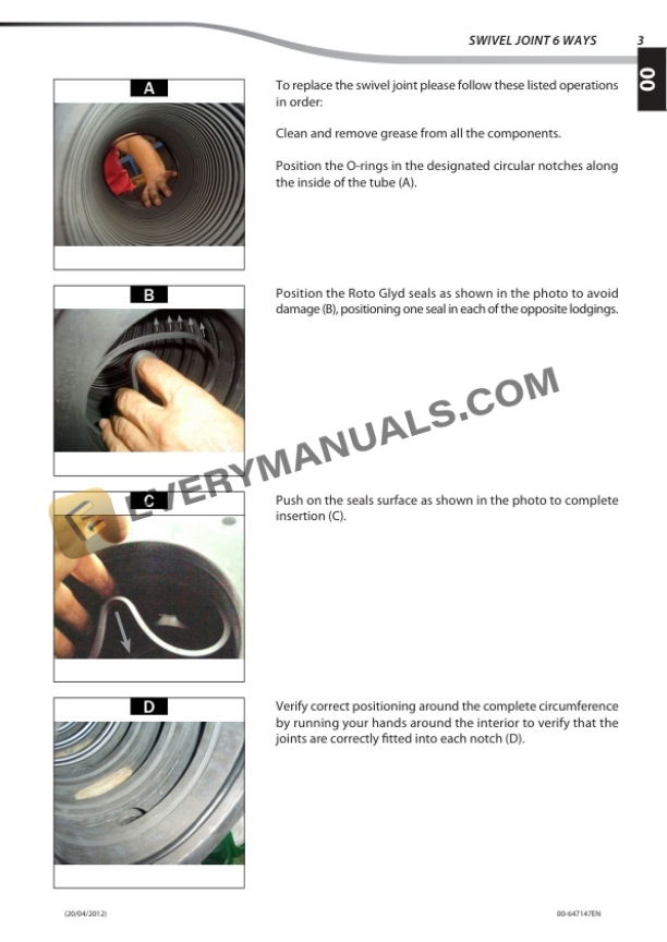 Manitou Swivel Joint 6 Ways Repair Manual 647147EN-4
