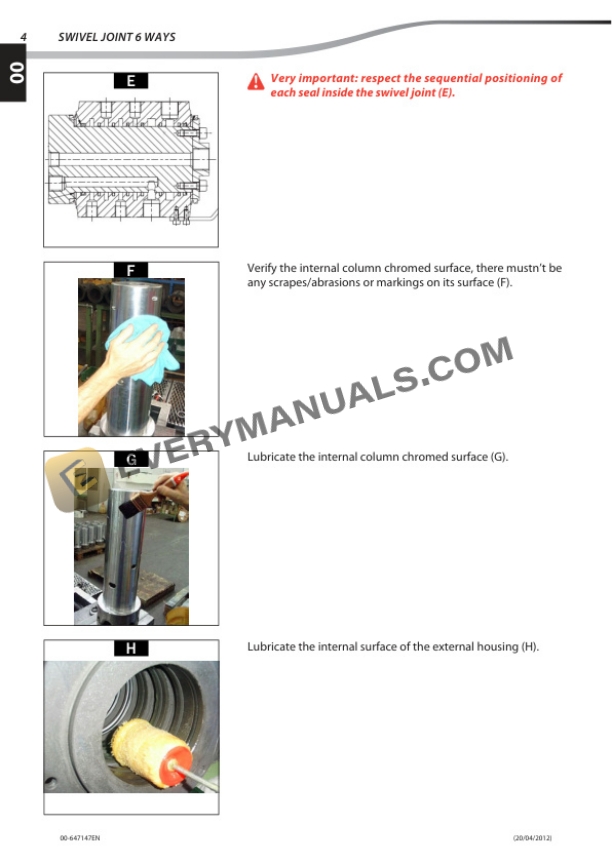 Manitou Swivel Joint 6 Ways Repair Manual 647147EN-5