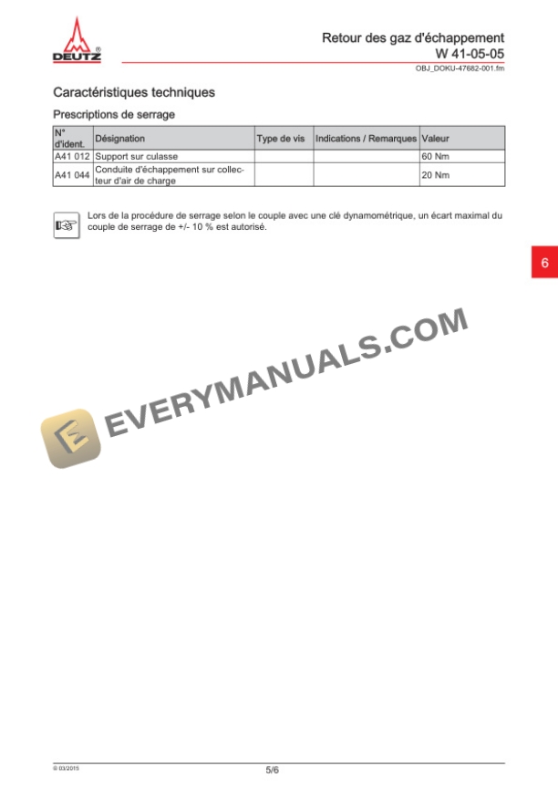 Manitou TD3.6 L4 ST4, TCD3.6 L4 ST4 Motor Repair Manual 647549 FR-4