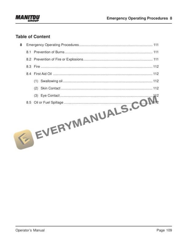 Manitou TLB 844S, TLB 844, TLB 818S, TLB 818, TLB 740S Operator Manual 53101379EN 6 Manitou TLB 844S, TLB 844, TLB 818S, TLB 818, TLB 740S Operator Manual 53101379EN-4
