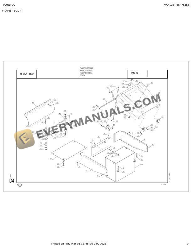 Manitou TME 15 Parts Manual 547635 4 Manitou TME 15 Parts Manual 547635 - Image 2