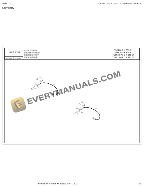 Manitou TMM 25 D K ST5 S1 Parts Manual 52643841 4 Manitou TMM 25 D K ST5 S1 Parts Manual 52643841 - Image 2