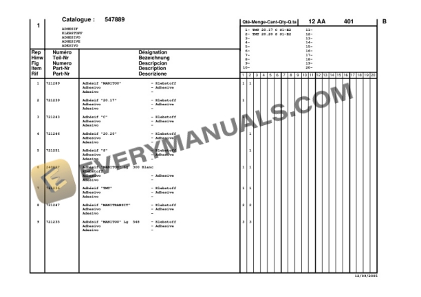 Manitou TMT 20.20 S S.1-E2, TMT 20.17 C S.1-E2 Parts Manual CD547889-4