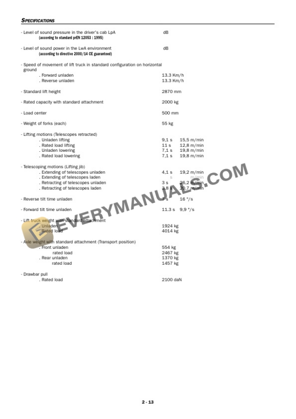 Manitou TMT 20.20 S Series 1-E2, TMT 20.17 C Series 1-E2 Operator Manual 547889EN-3
