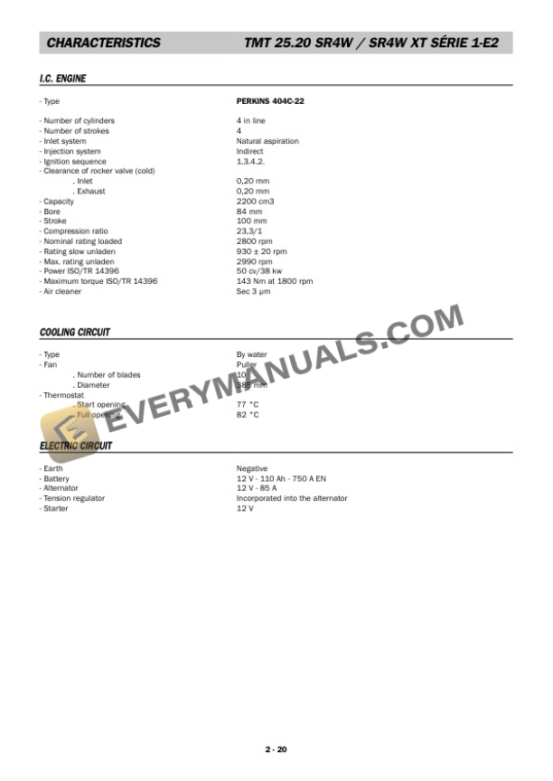 Manitou TMT 25.25 S1-E2 to TMT 25.20 SR4W XT S1-E2 Operator Manual 547888EN-3
