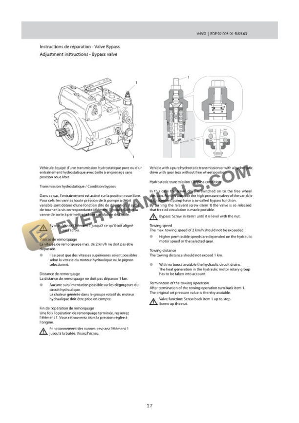 Manitou TMT 25.25 Serie 1-E2, TMT 25.20 SR Serie 1-E2, TMT 25.20 C Serie 1-E2, TMT 25.15 CR Serie 1-E2 Repair Manual M123FR FR-4
