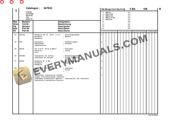 Manitou TMT 315FL Parts Manual 547633PD-2