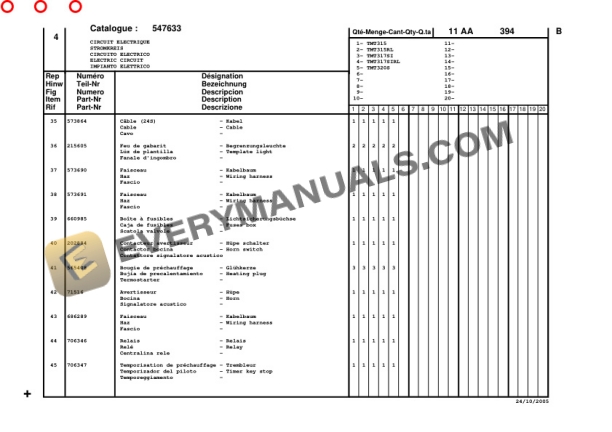 Manitou TMT 315FL Parts Manual 547633PD-4