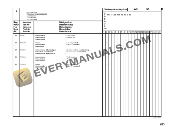 Manitou TMT 45 Series 1-E2, TMT 45 FL Series 1-E2 Parts Manual 809815D-5