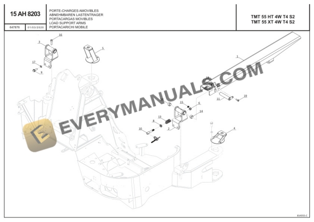 Manitou TMT 55 HT 4W T4 S2, TMT 55 XT 4W T4 S2 Parts Manual 647876-4