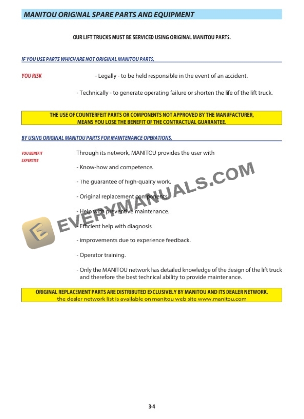 Manitou TMT 55 HT T4 S2, TMT 55 XT T4 S2 Operator Manual 647788 US 6 Manitou TMT 55 HT T4 S2, TMT 55 XT T4 S2 Operator Manual 647788 US-4