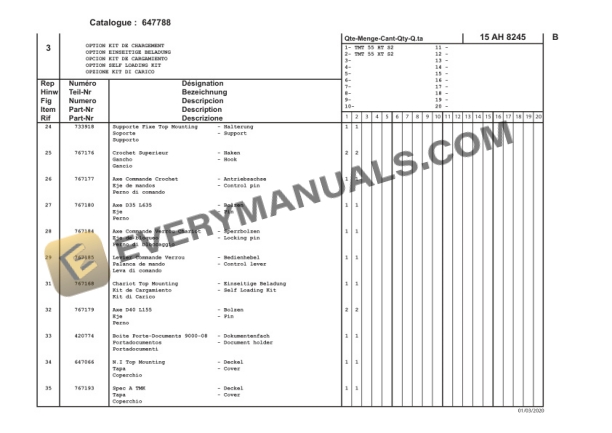 Manitou TMT 55 HT T4 S2, TMT 55 XT T4 S2 Parts Manual 647788-4