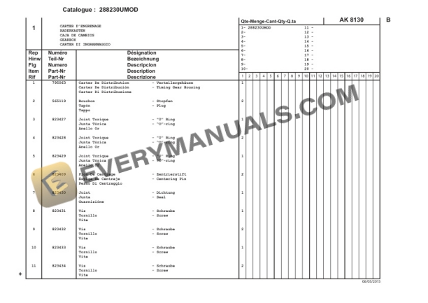 Manitou TMT 55 T3 S2, TMT 55 HT T3 S2, TMT 55 XT T3 S2 Parts Manual CD51900011-5