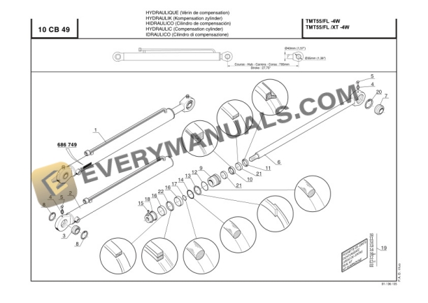 Manitou TMT55-4W S1-E2, TMT55 FL-4W S1-E2, TMT55 XT-4W S1-E2 Parts Manual 809819D-3