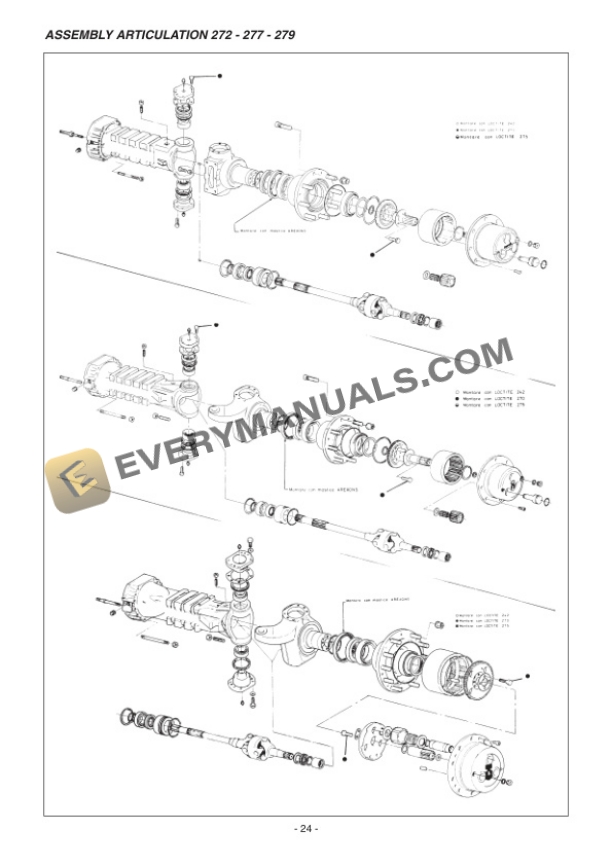 Manitou Type 172-177-272-277-279 Axle Assembly Repair Manual 647070EN-3