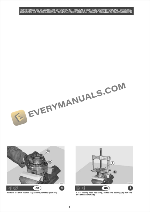 Manitou Type 360, 59 Dana Drop Box Repair Manual 647375-5