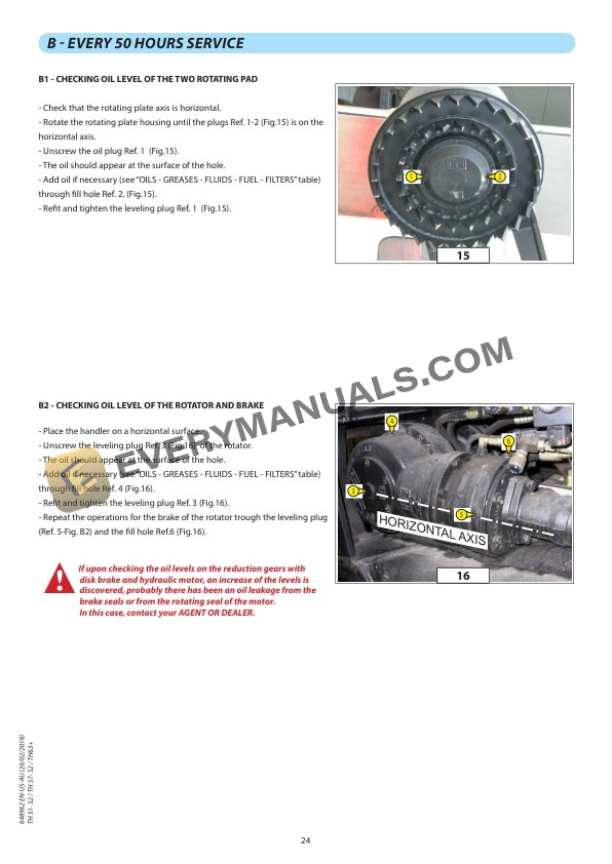 Manitou TYRE HANDLER TH 51-3500, TH 57-6000, TH 63-12000 Operator Manual 648962 EN-US-AU-5