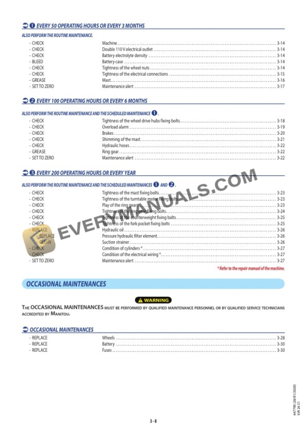 Manitou VJR 26 S1 Operator Manual 647790 US 6 Manitou VJR 26 S1 Operator Manual 647790 US - Image 5